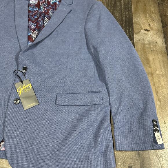 Johnny Bigg Men's Blue Venice Textured Stretch Blazer Size 46 NWT J221JK200 - Picture 15 of 15